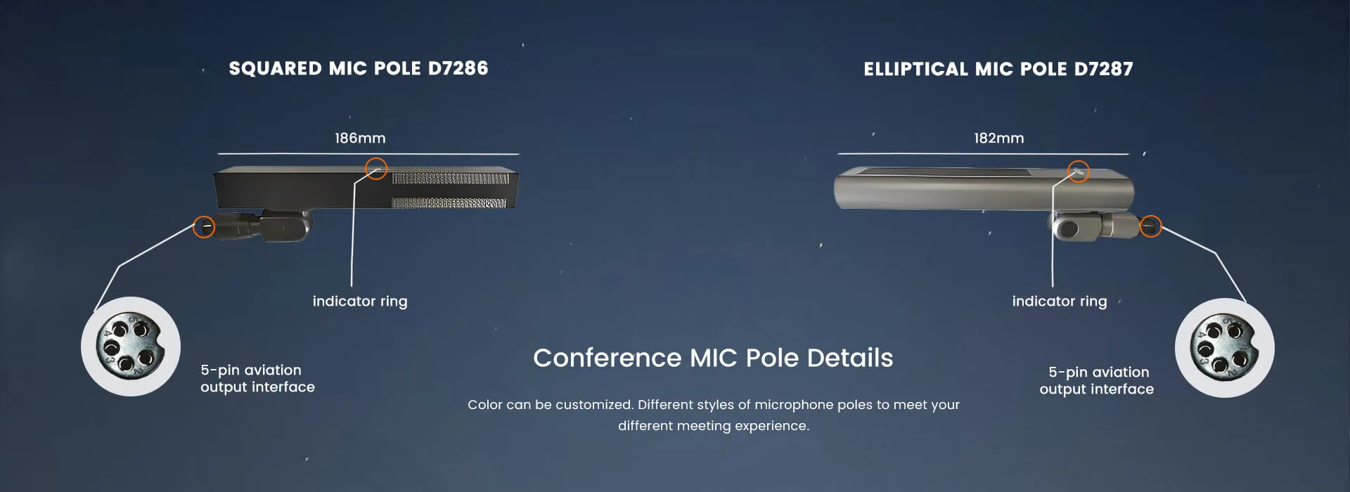 Elliptical Conference Mic Pole