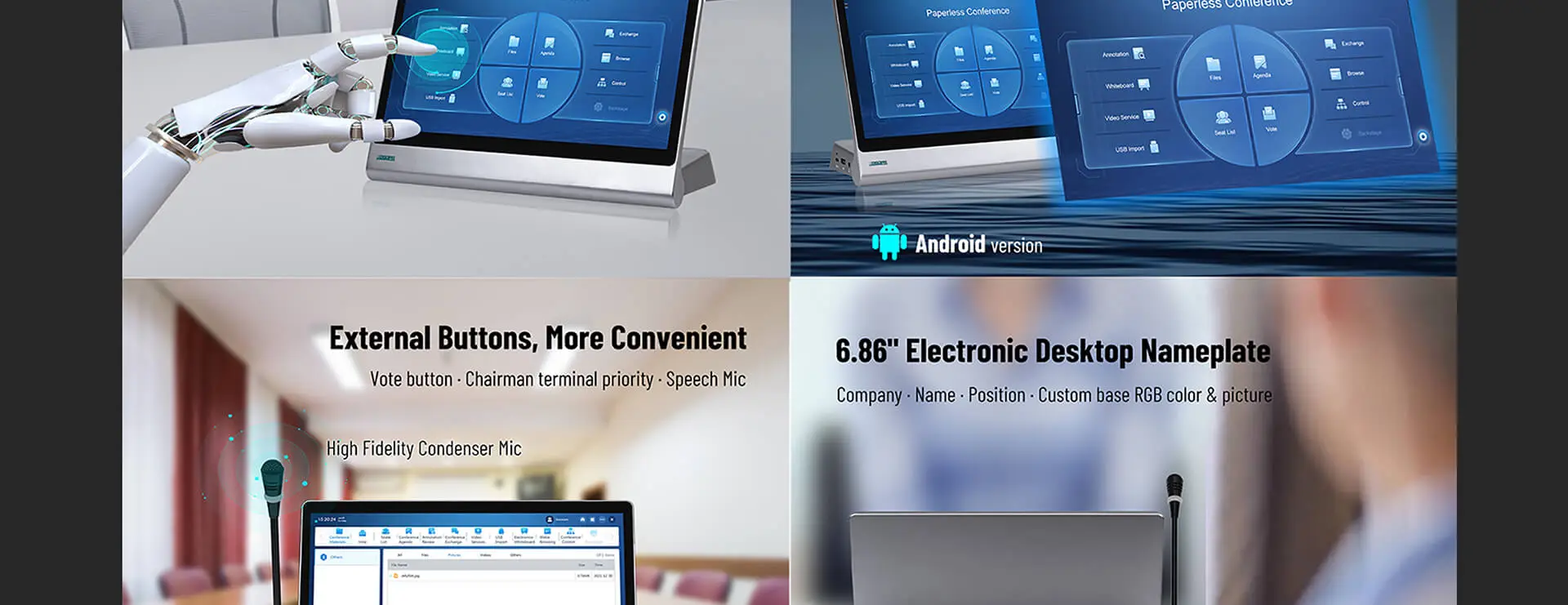 Desktop All-in-one Speaking and Voting Terminal