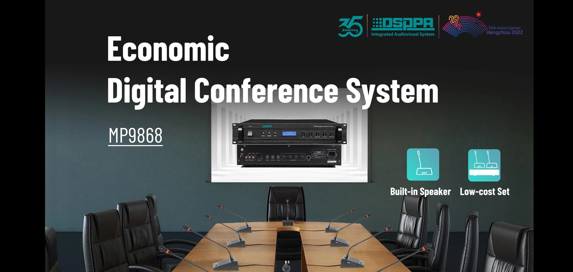 Digital Conference System Chairman Microphone with built-in speaker
