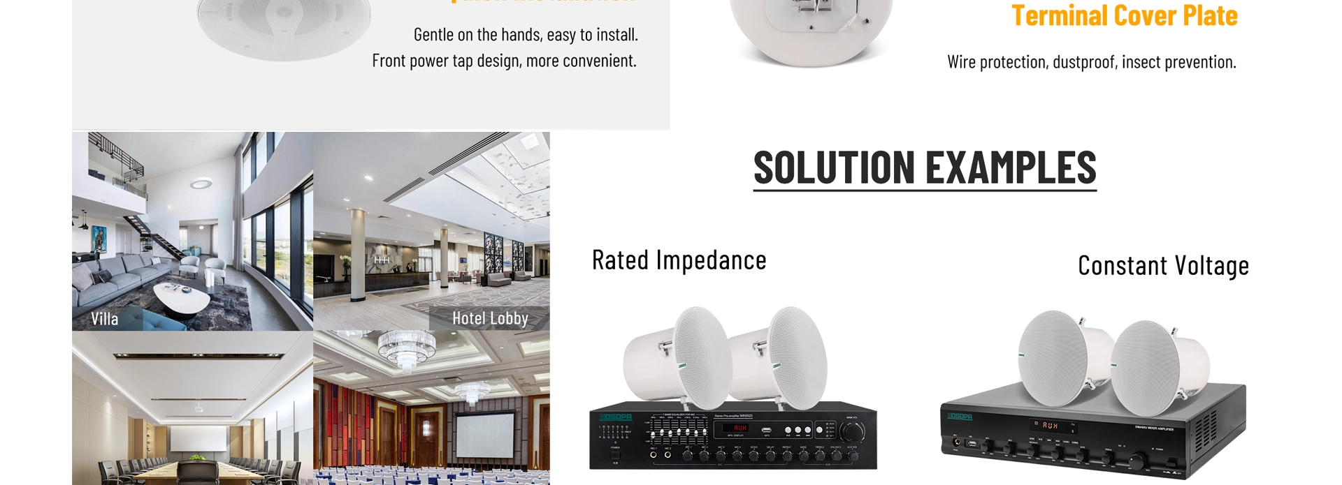 HiFi Coaxial Ceiling Speaker with Power Tap
