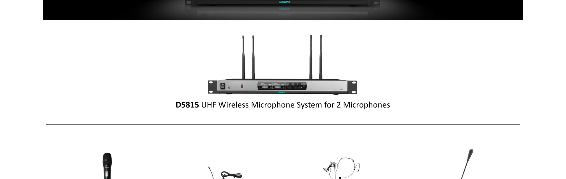 4 Channels Wireless Microphone System Receiver