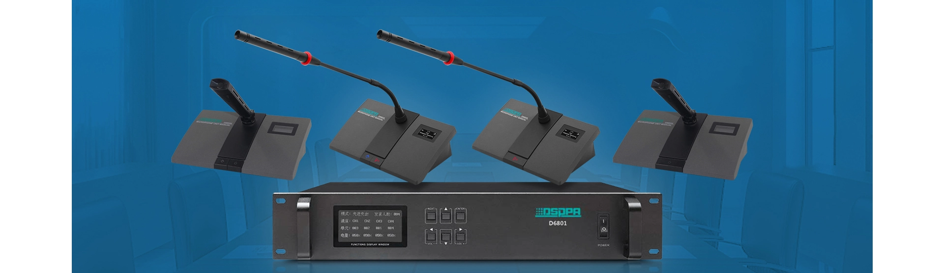 Wireless Delegate Microphone with Lithium Battery