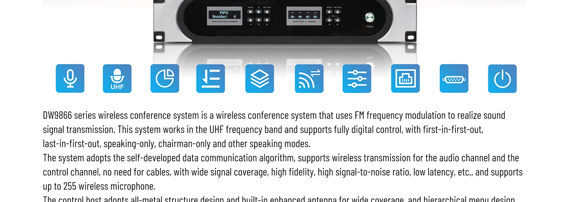 UHF Wireless Microphone System Host