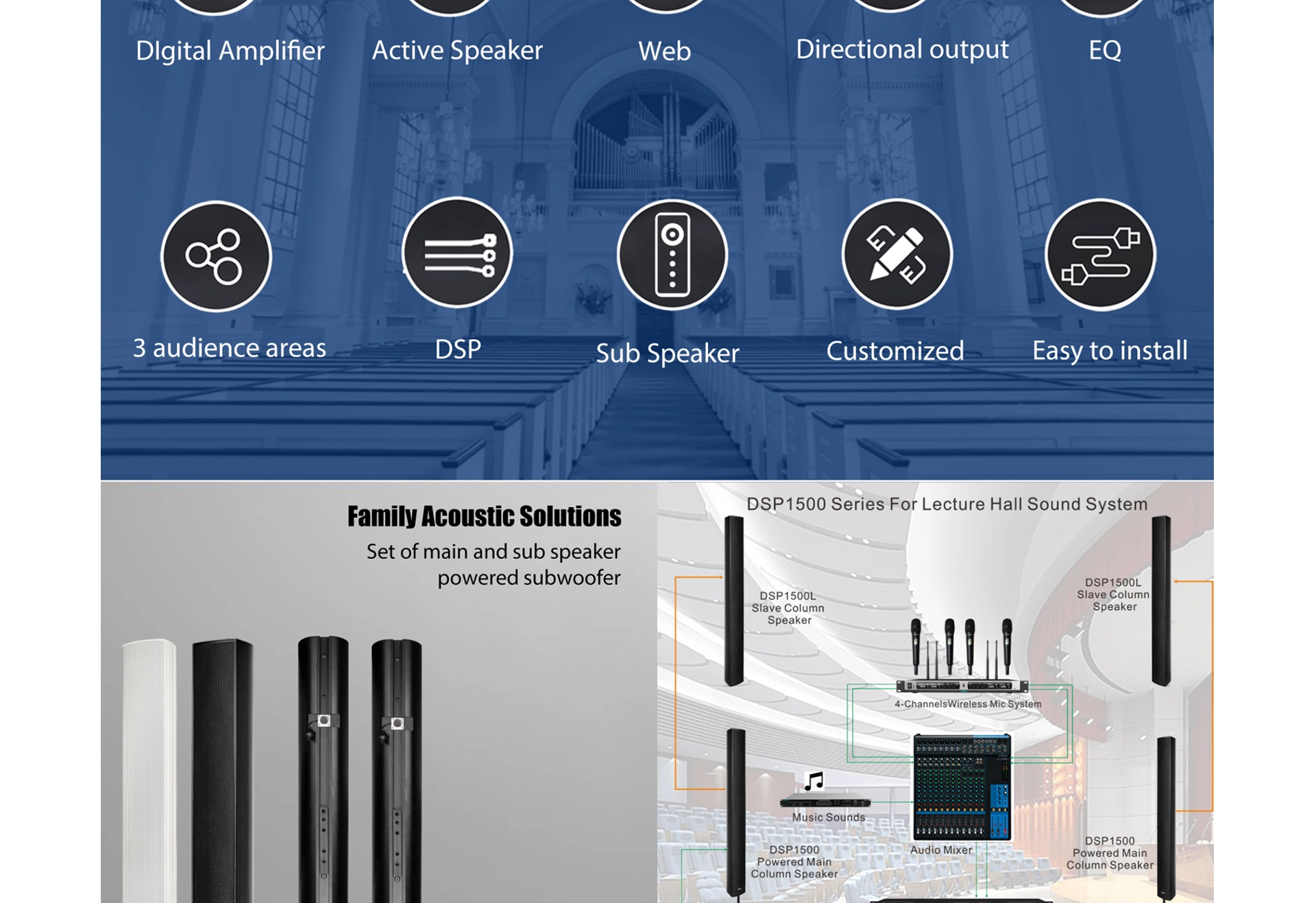 8x35W Array Digitally Steerable Speakers