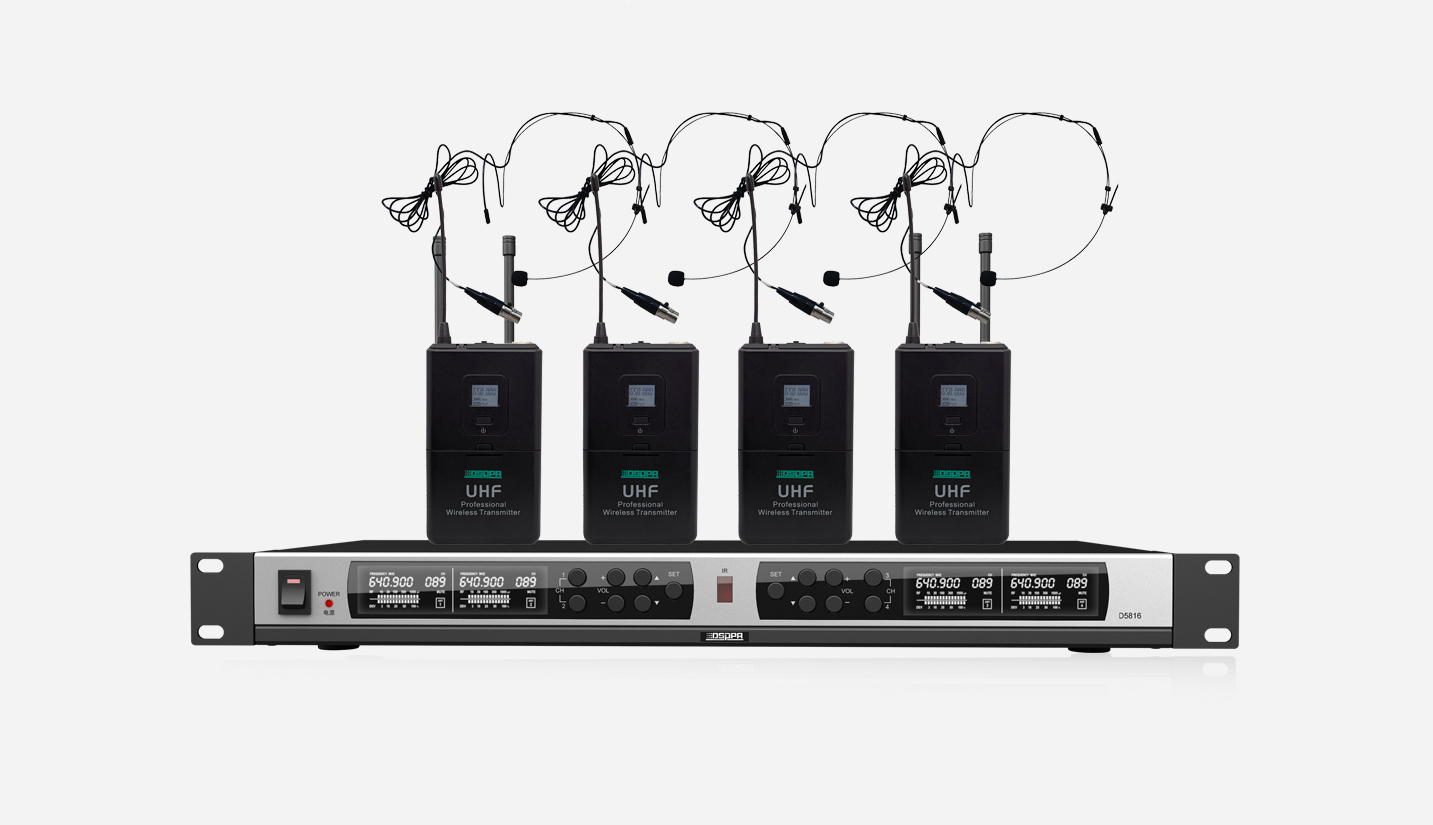 4 Channels True Diversity Microphone Receiver (4 Headset Mic)