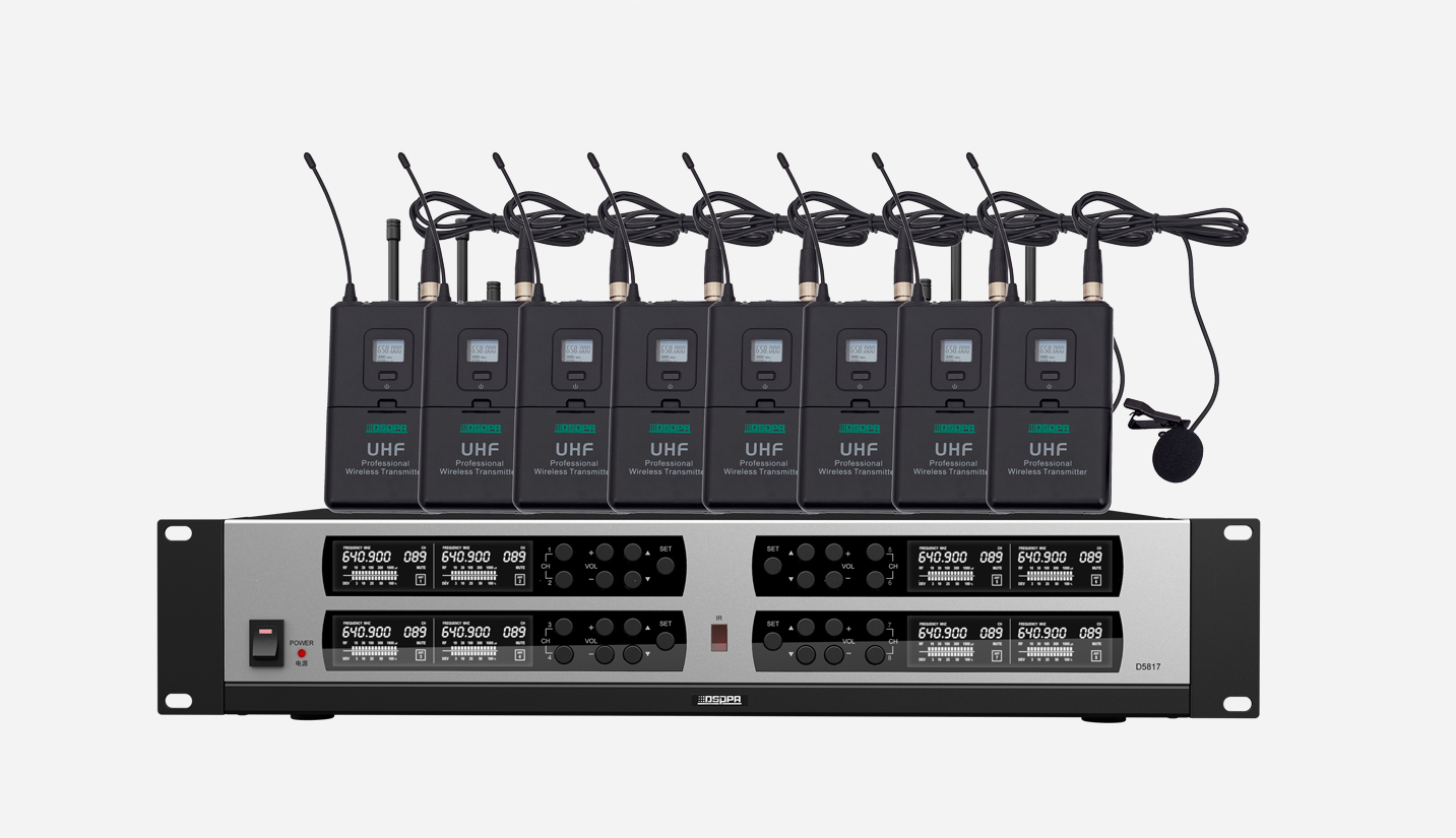 8 Channels True Diversity Microphone Receiver (8 Collar Mic)