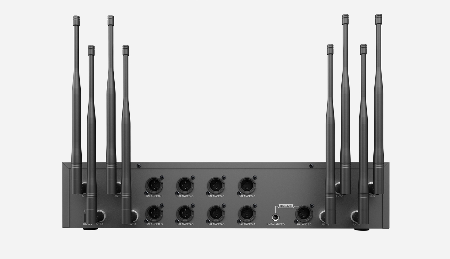 8 Channels Wireless Microphone System Receiver