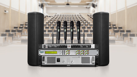 D8826 Pro Audio Processor + DSP3130 Series Conference column Speaker Solution for Medium-sized Report Hall