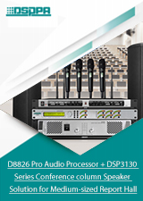 D8826 Pro Audio Processor + DSP3130 Series Conference column Speaker Solution for Medium-sized Report Hall