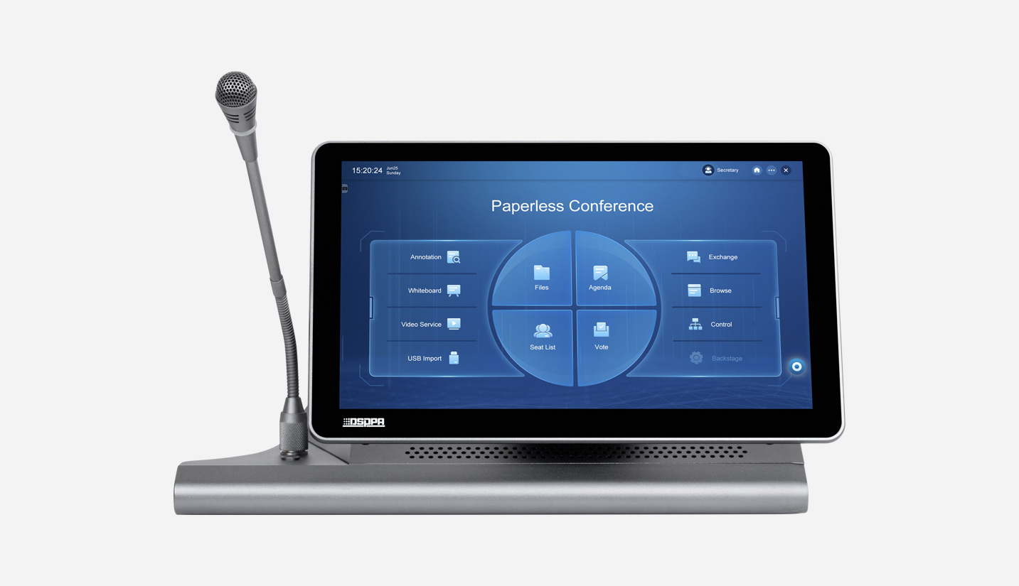 13.3 Inch LED Motorized Paperless System Interactive Monitor Lift with Microphone