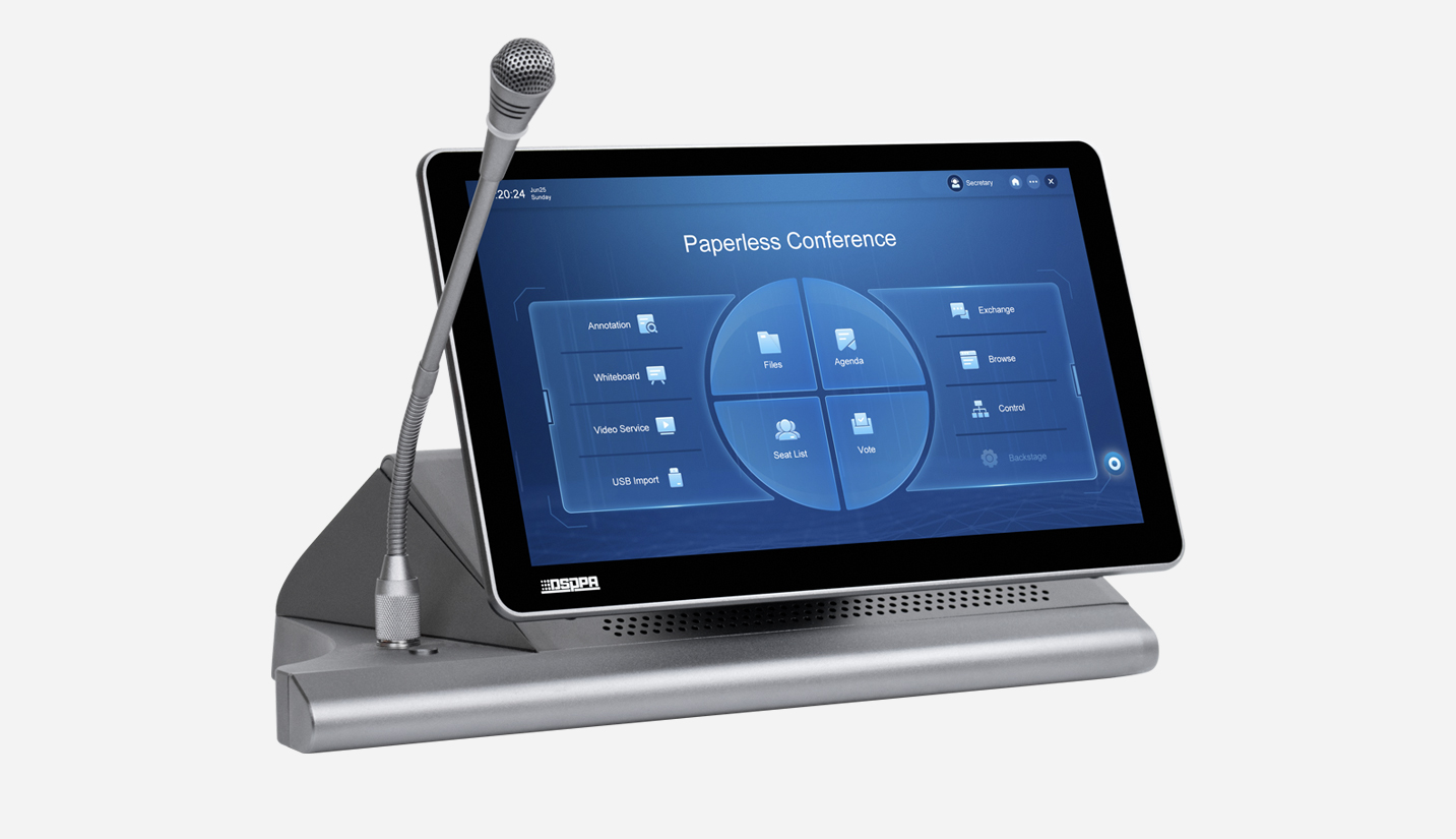 13.3 Inch LED Motorized Paperless System Interactive Monitor Lift with Microphone