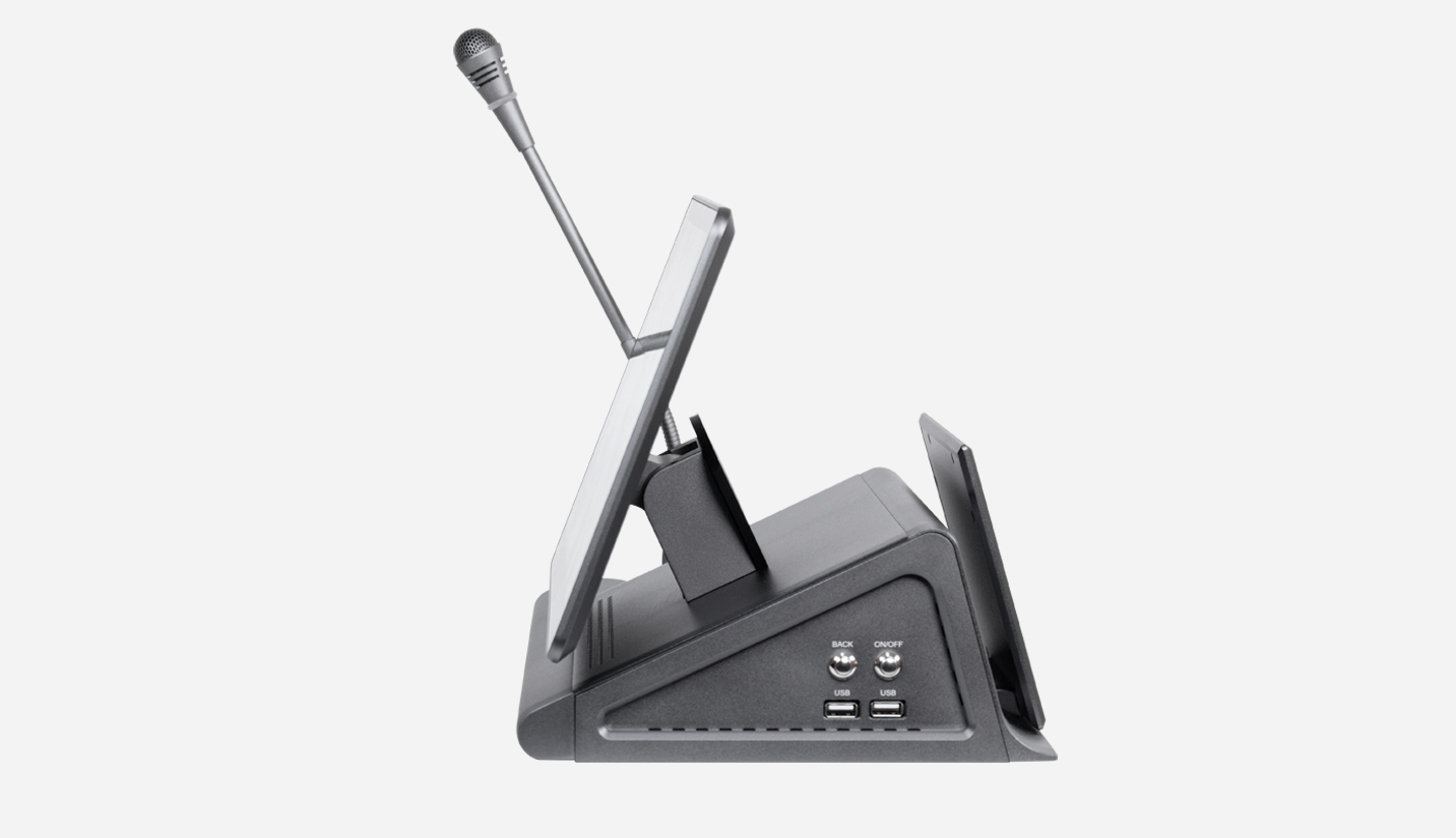 13.3 Inch LED Motorized Paperless System Interactive Monitor Lift with Microphone