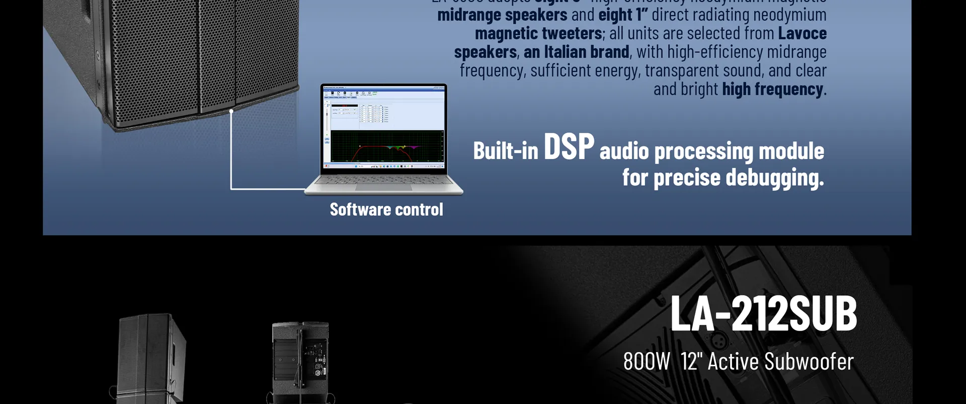 Professional Active Line Array Loudspeaker System