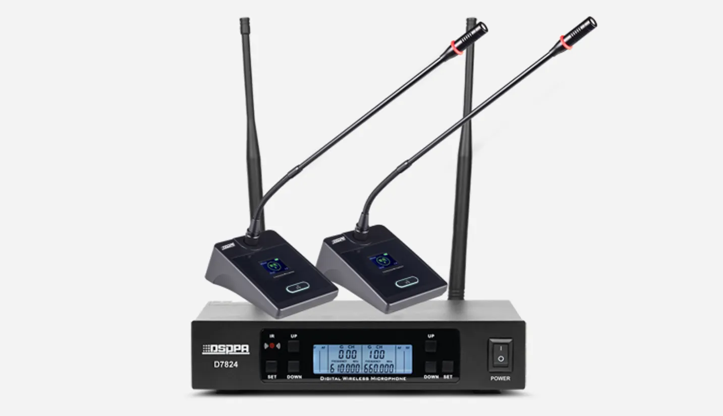 True Diversity UHF Wireless Microphone System with 2 Desktop Microphones