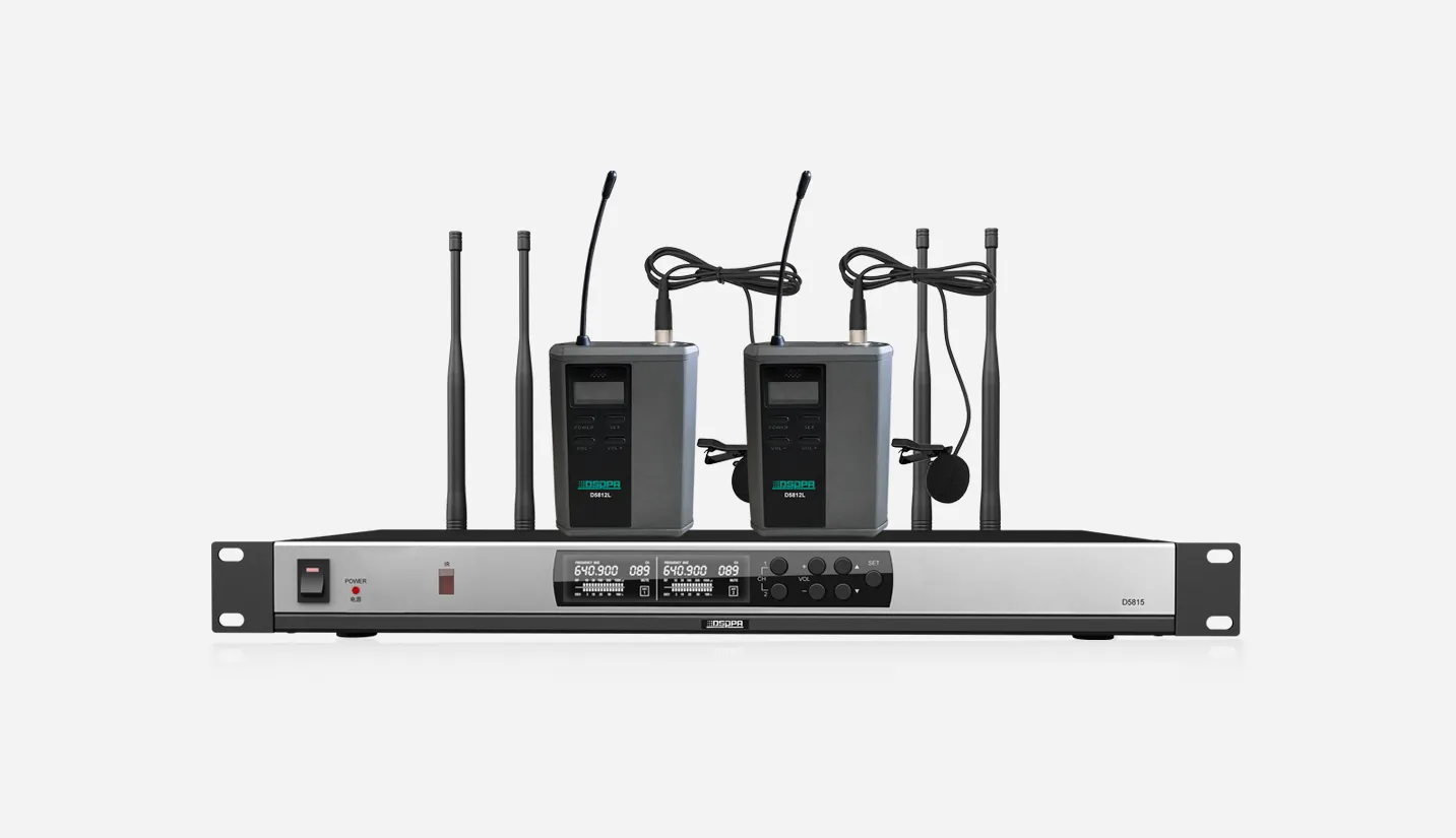 True Diversity UHF Wireless Microphone System (2 rechargable clip-type mic)
