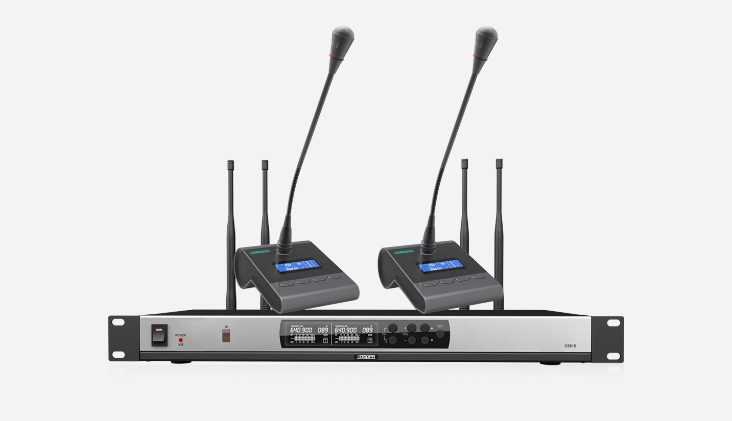 True Diversity UHF Wireless Microphone System (2 rechargable desktop mic)