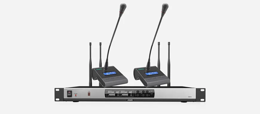 True Diversity UHF Wireless Microphone System (2 rechargable desktop mic)