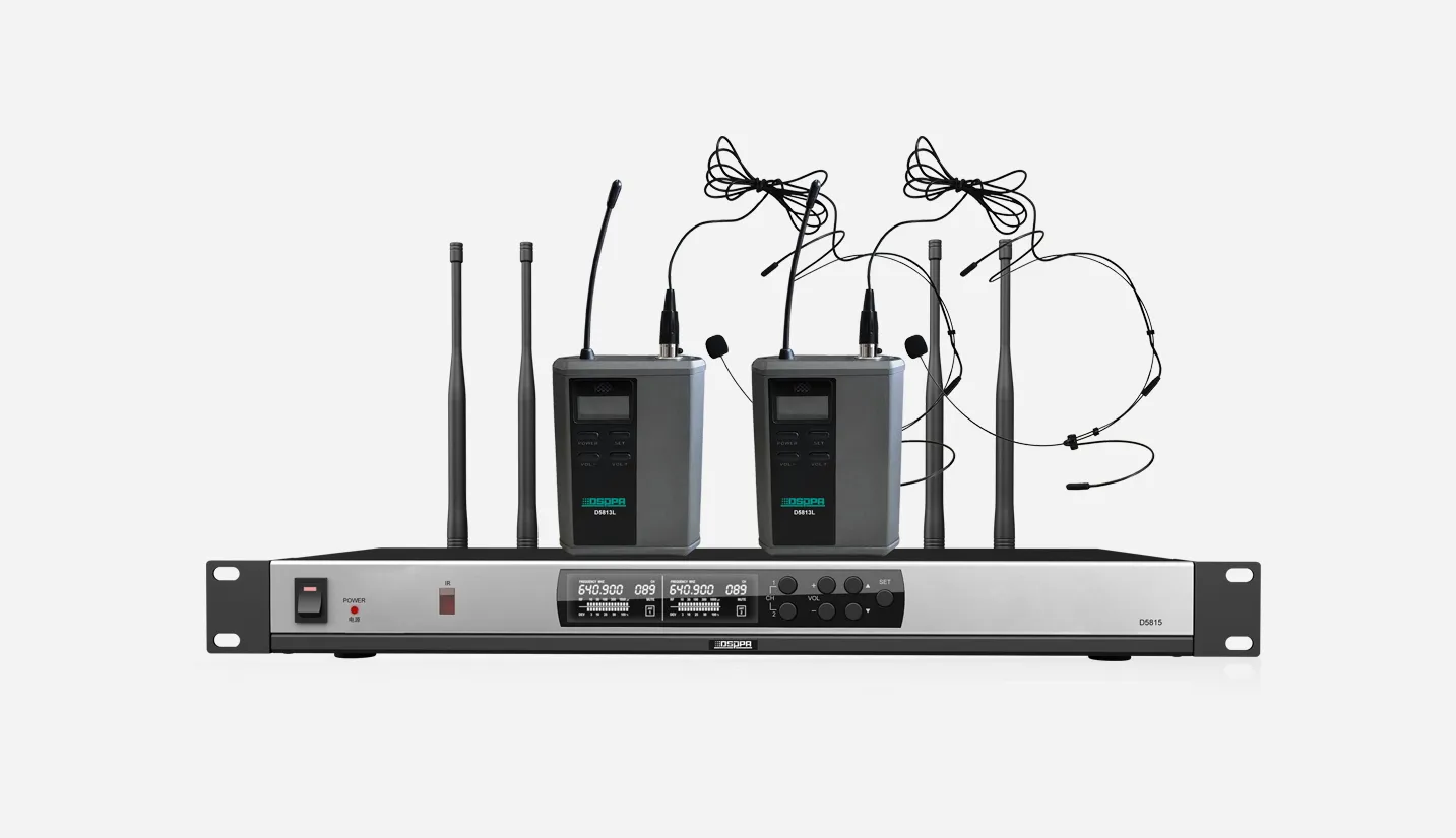 True Diversity UHF Wireless Microphone System (2 rechargable head-set mic)