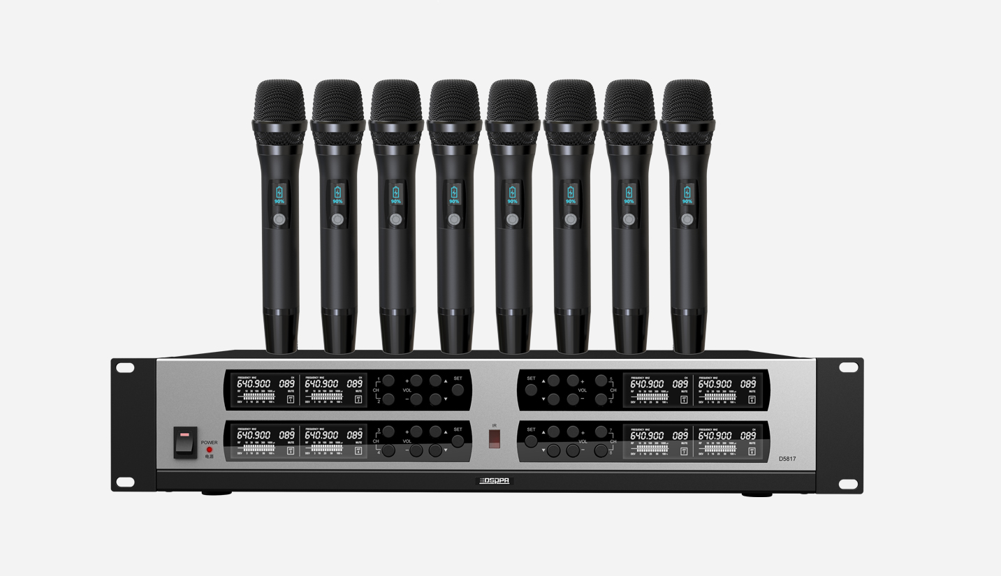 True Diversity UHF Wireless Microphone System (8 rechargable hand-held mic)