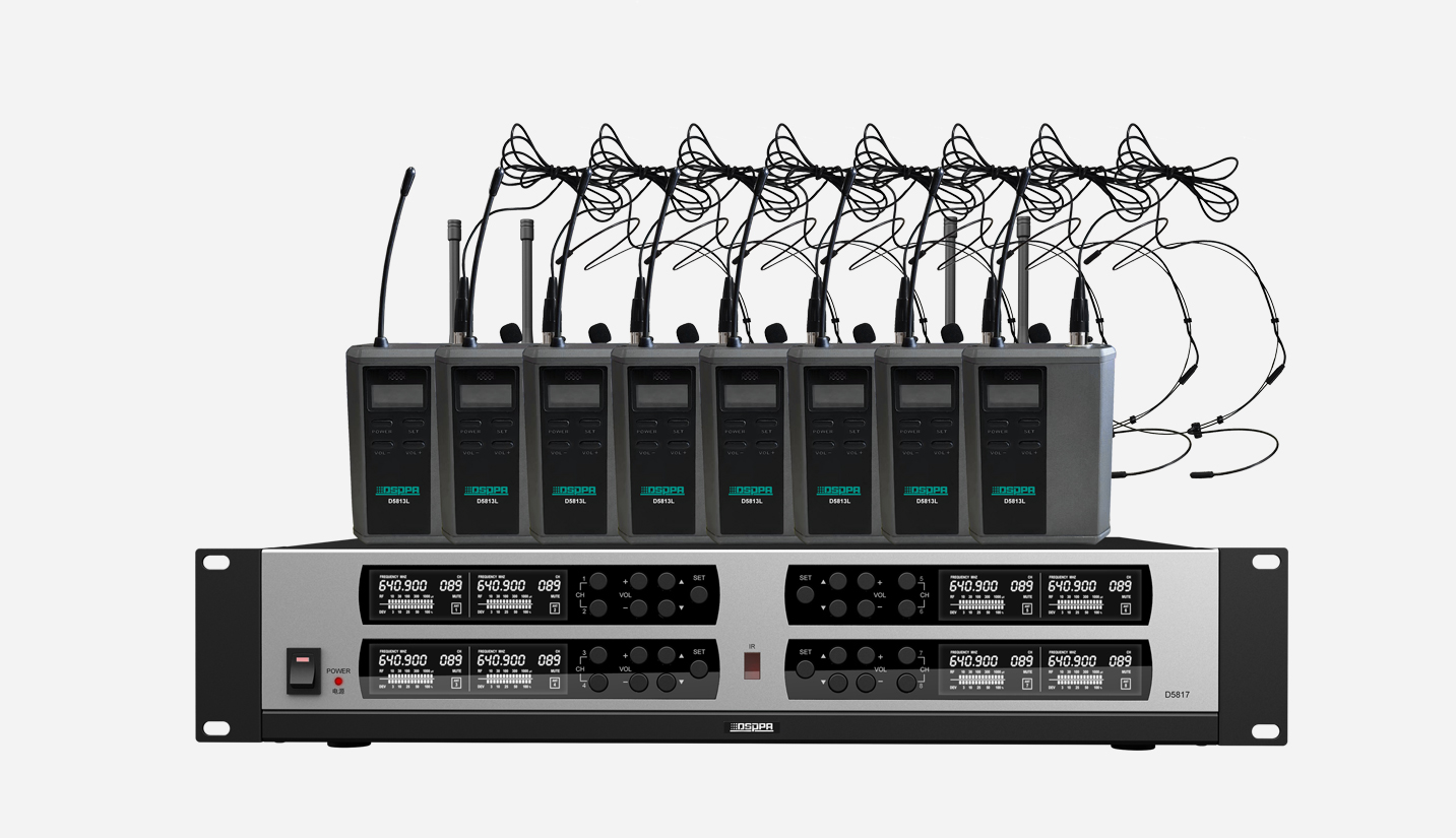 True Diversity UHF Wireless Microphone System (8 rechargable head-set mic)