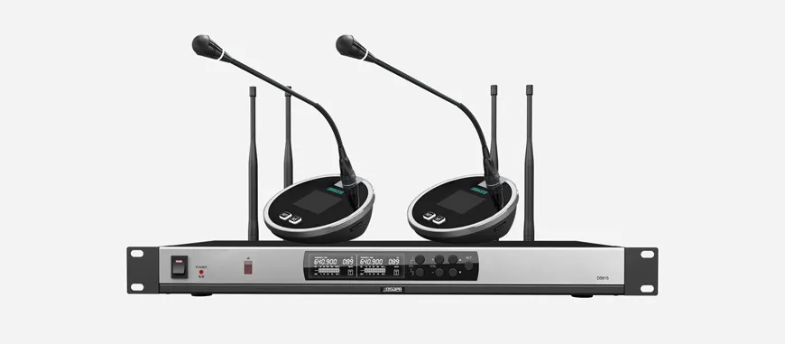 True Diversity UHF Wireless Microphone System (2 rechargable desktop mic)