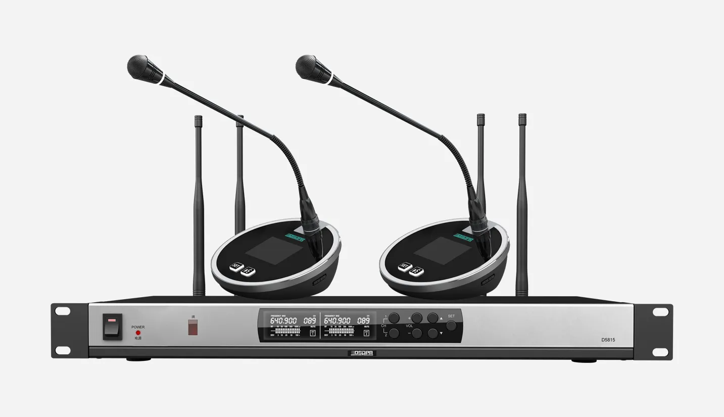 True Diversity UHF Wireless Microphone System (2 rechargable desktop mic)
