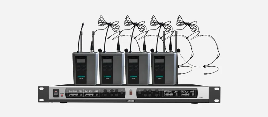 True Diversity UHF Wireless Microphone System (4 rechargable head-set mic)
