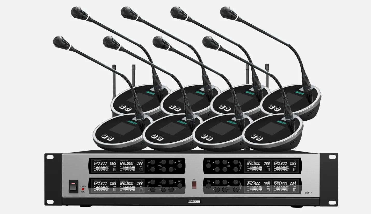 True Diversity UHF Wireless Microphone System (8 rechargable desktop mic)