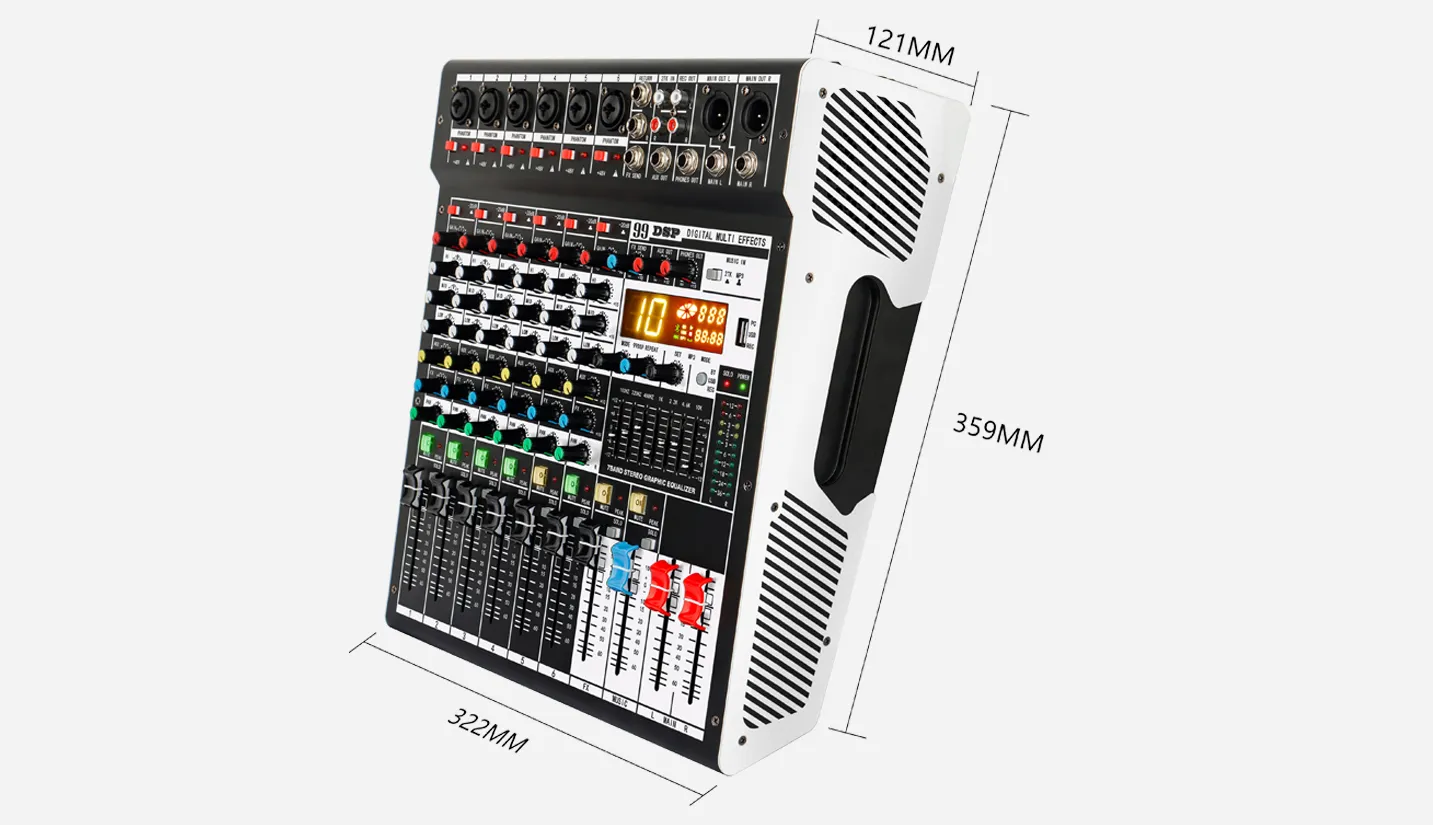 6-Channel Audio Mixer with Built-in Amplifier