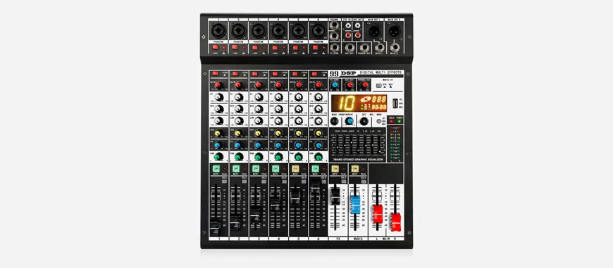 6-Channel Audio Mixer with Built-in Amplifier