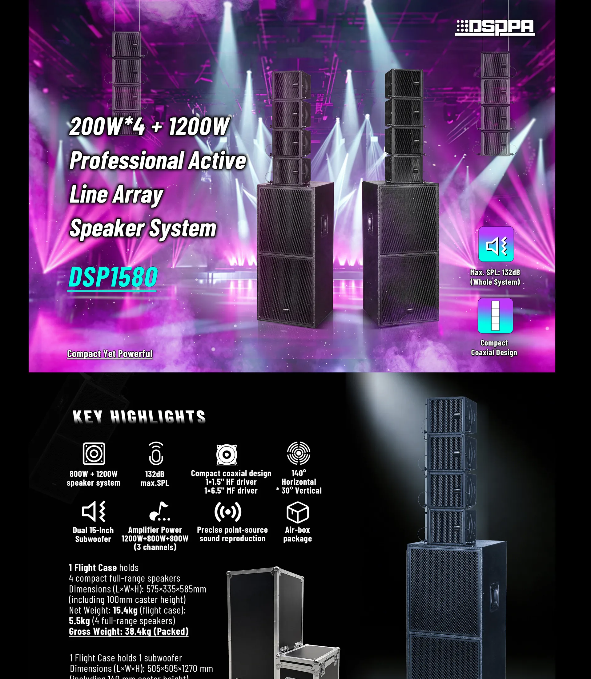 Professional Active Line Array Speaker System