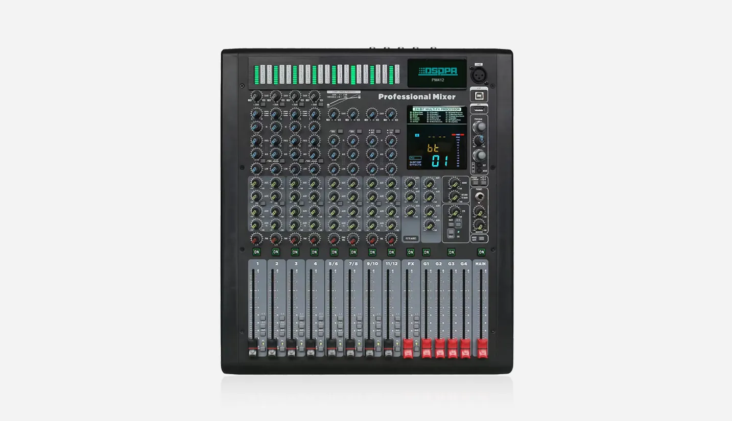 12-Channel 4-Group Bus Mixing Console