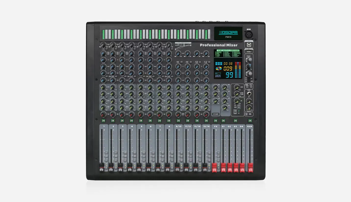 16-Channel 4-Group Bus Mixing Console