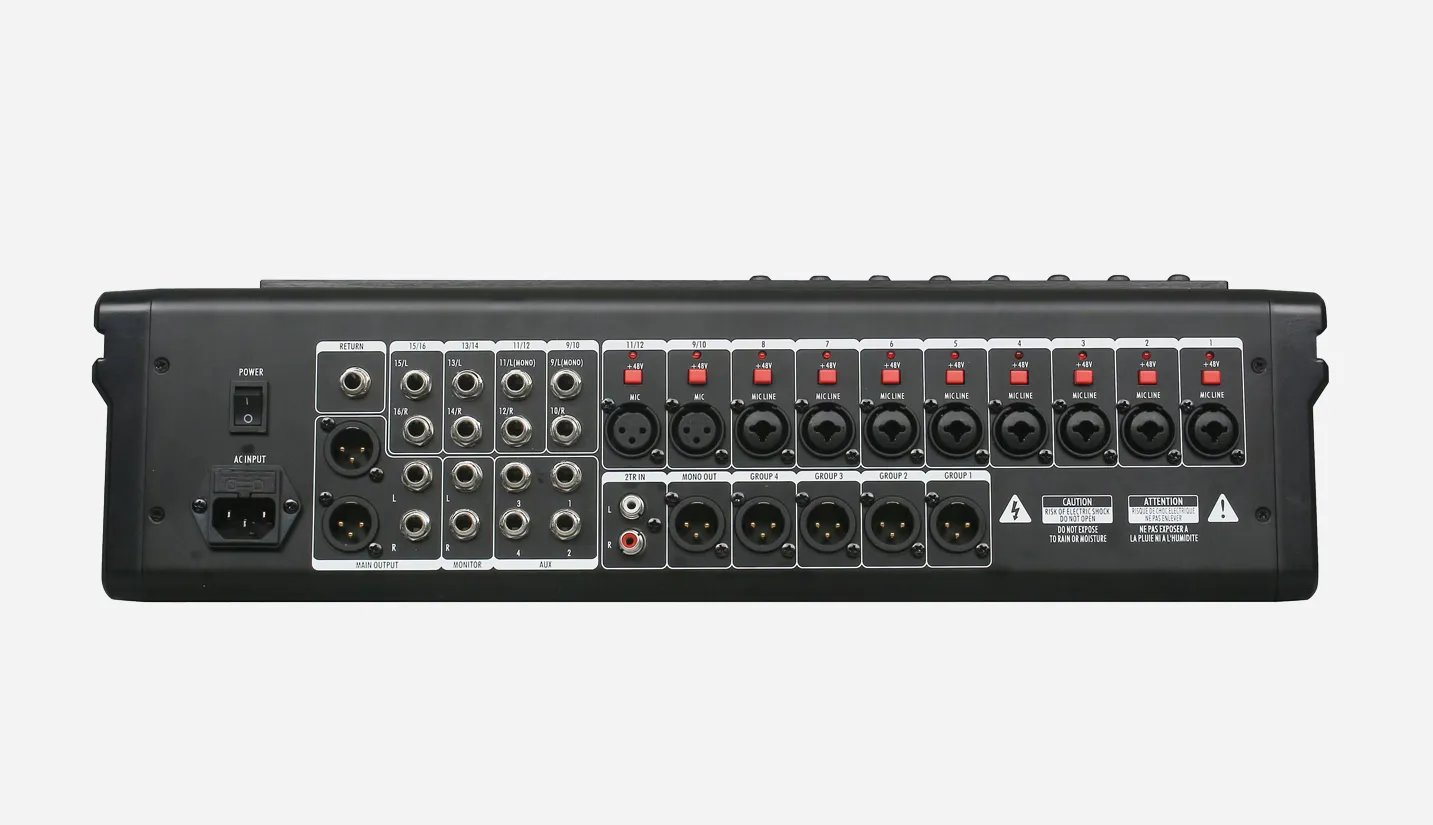 16-Channel 4-Group Bus Mixing Console