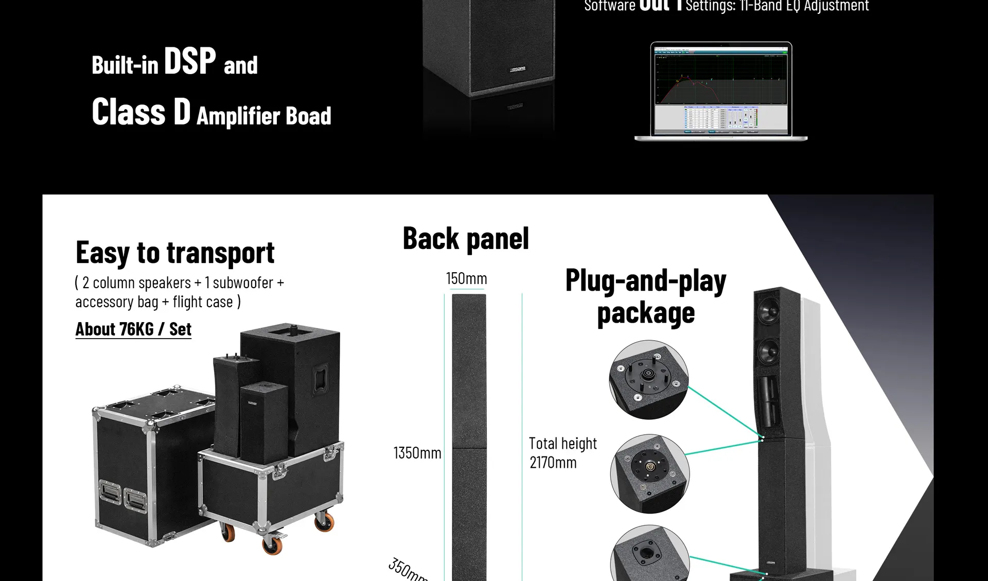 1600W Professional Active Line Array Speaker System