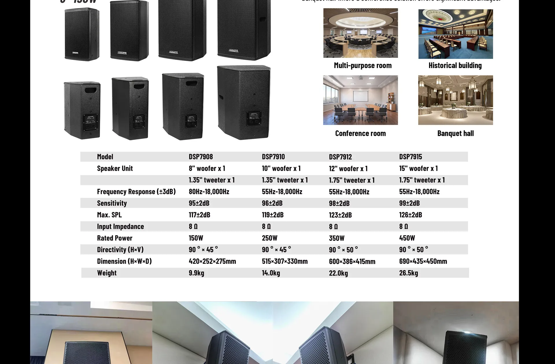 8Ω 150W Professional Conference Speaker