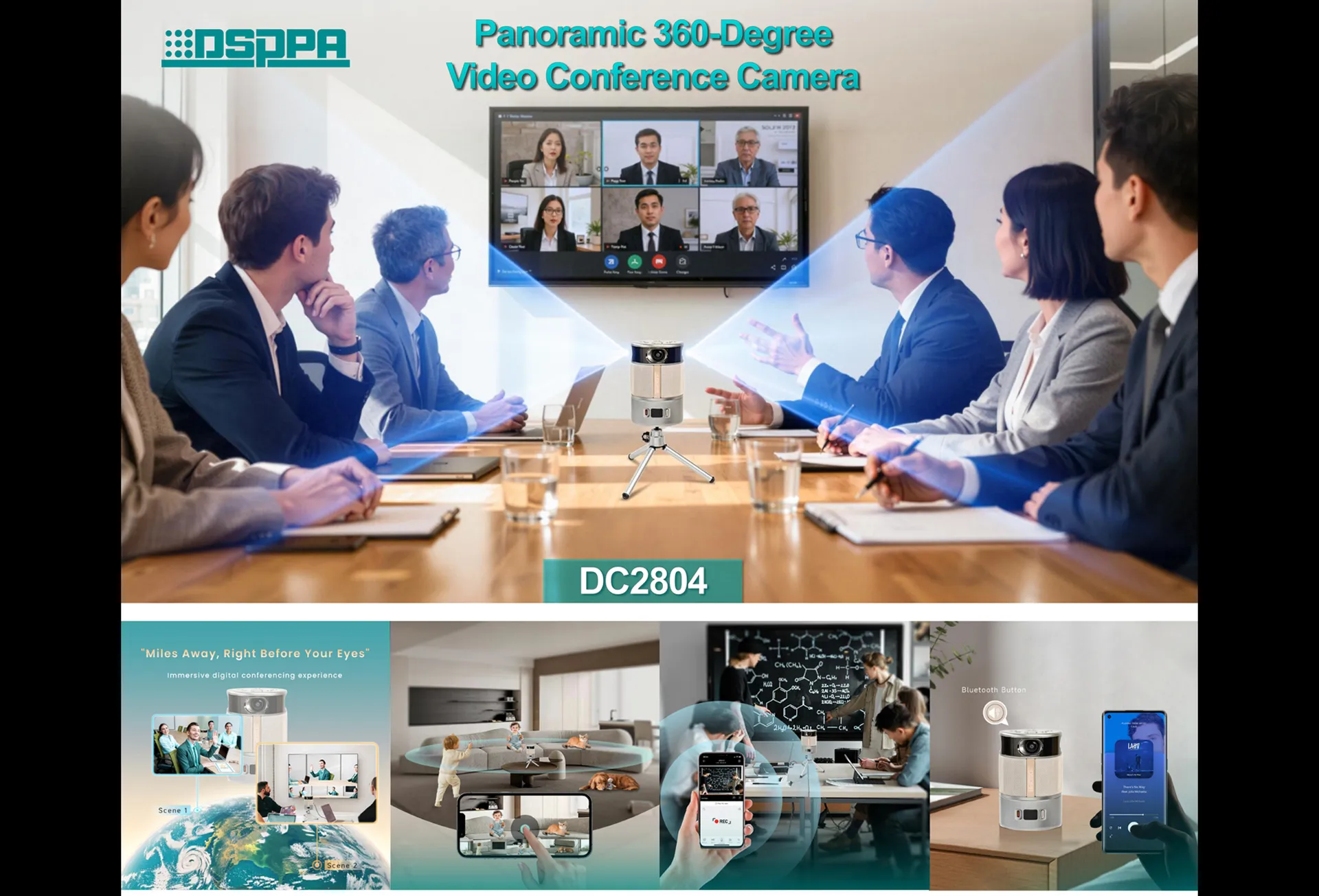 Panoramic 360-degree Video Conference Camera