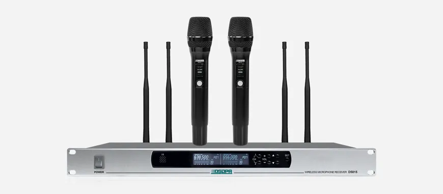 True Diversity UHF Wireless Microphone System (2 rechargable hand-held mic)