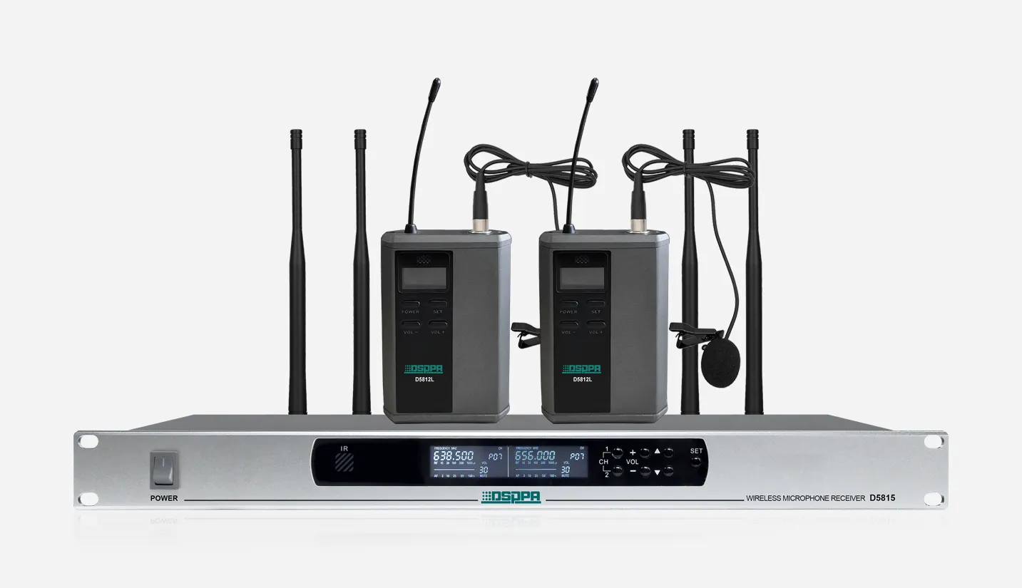 True Diversity UHF Wireless Microphone System (2 rechargable clip-type mic)