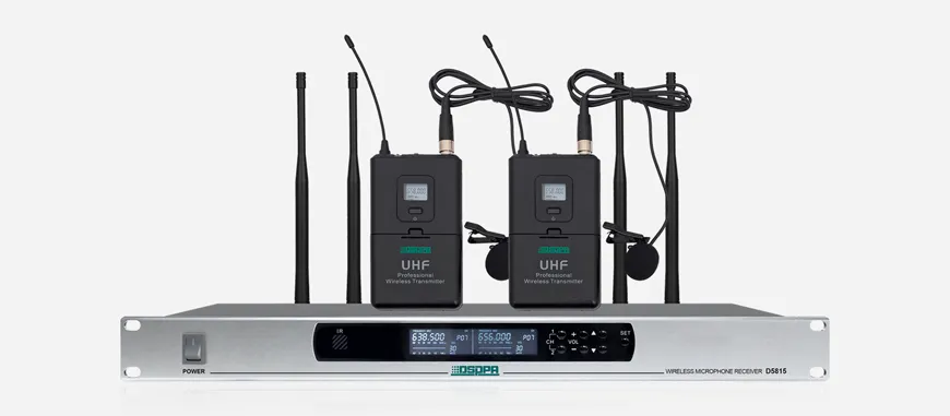 2 Channels True Diversity Microphone Receiver (2 Collar Mic)
