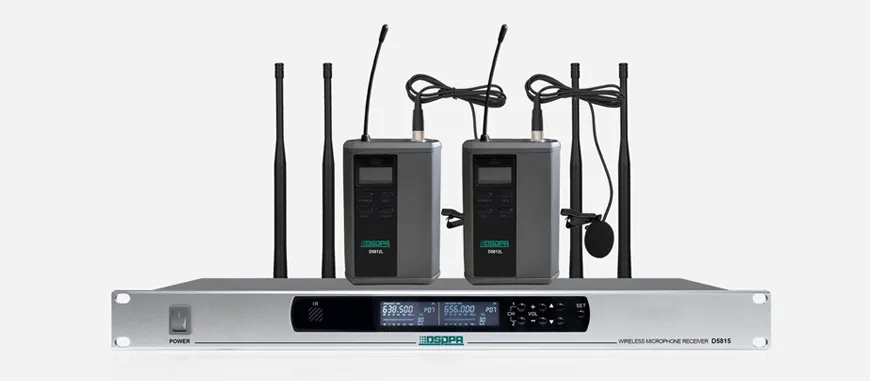 True Diversity UHF Wireless Microphone System (2 rechargable clip-type mic)