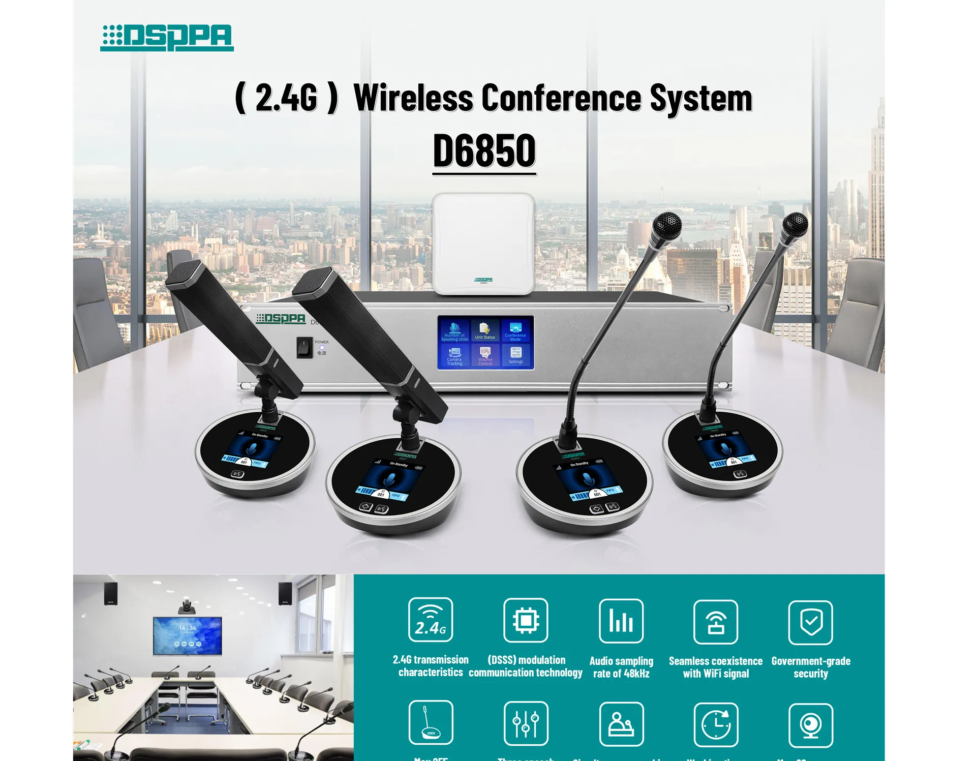 Desktop Speaking Chairman Unit  (Square Microphone)