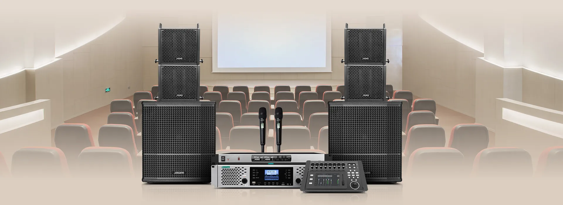 Small Line Array Speaker System Solution for Small Lecture Halls CM1608 LA1230S LA-6300