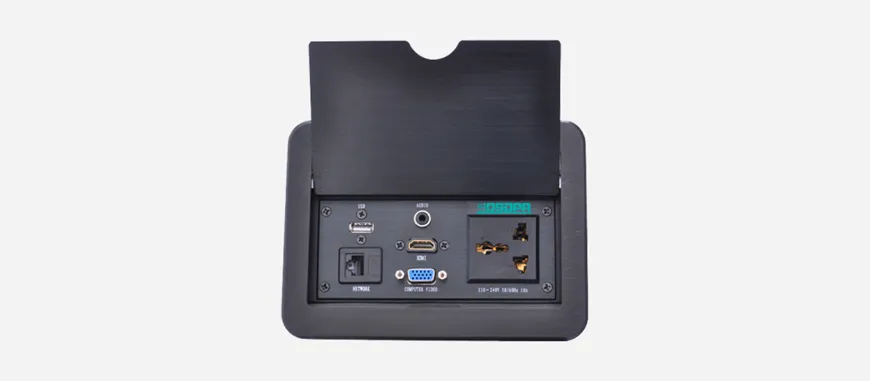 Flip-Top Multimedia Table/Floor Socket