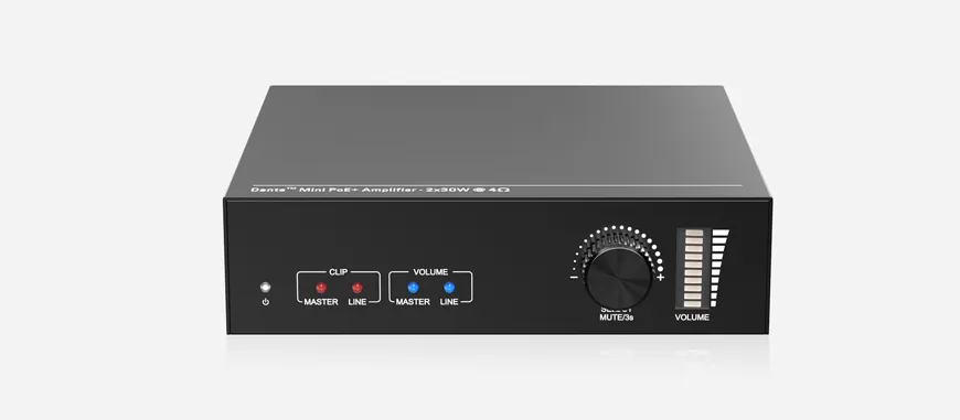 2x30@4Ω Mini Dante Amplifier