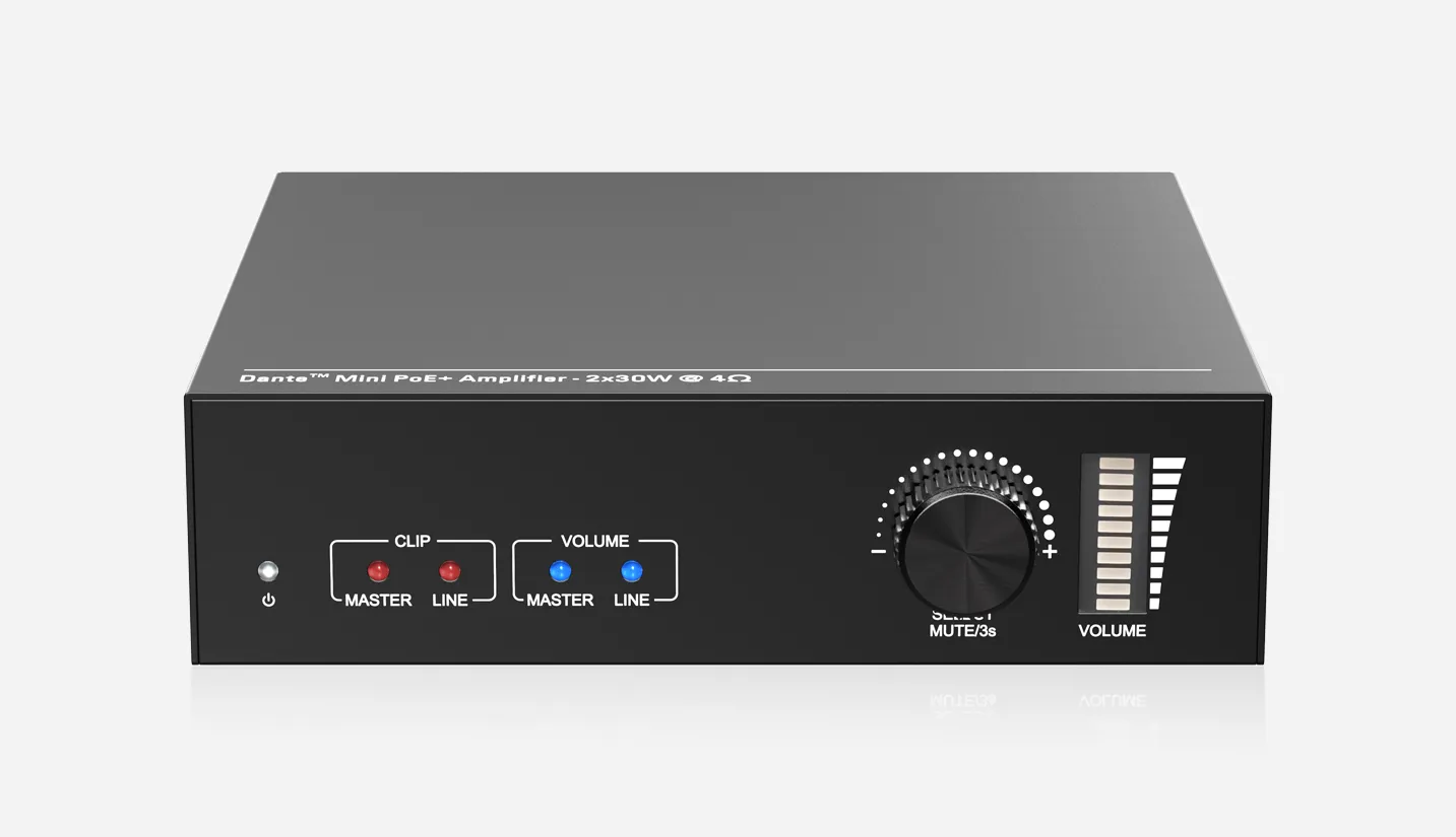 2x30@4Ω Mini Dante Amplifier