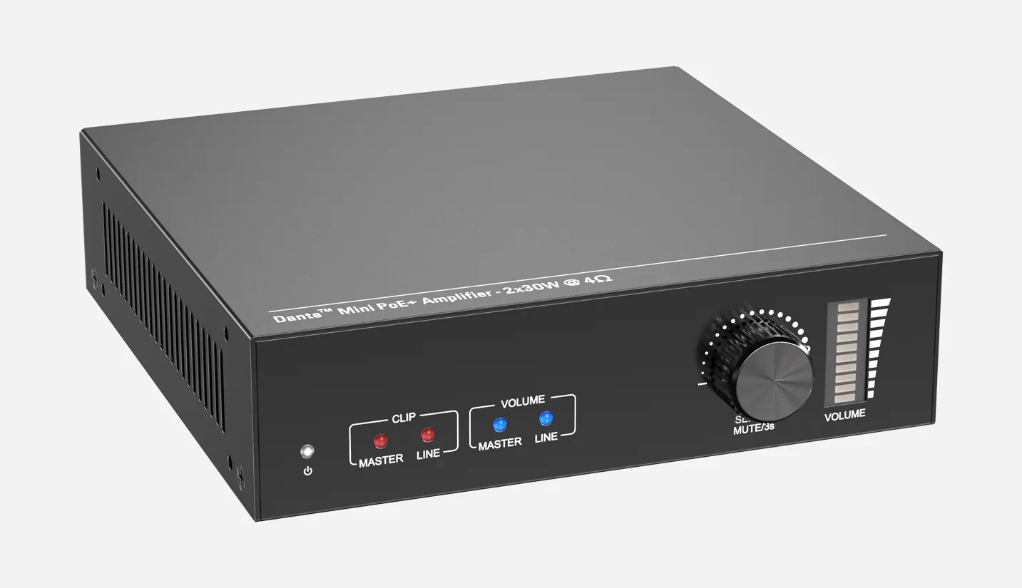2x30@4Ω Mini Dante Amplifier