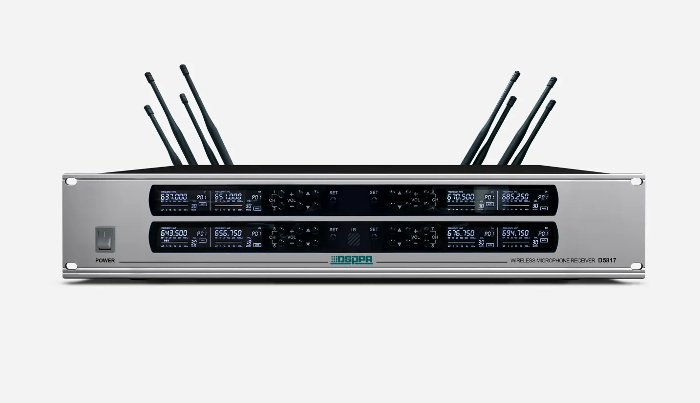 8 Channels Wireless Microphone System Receiver