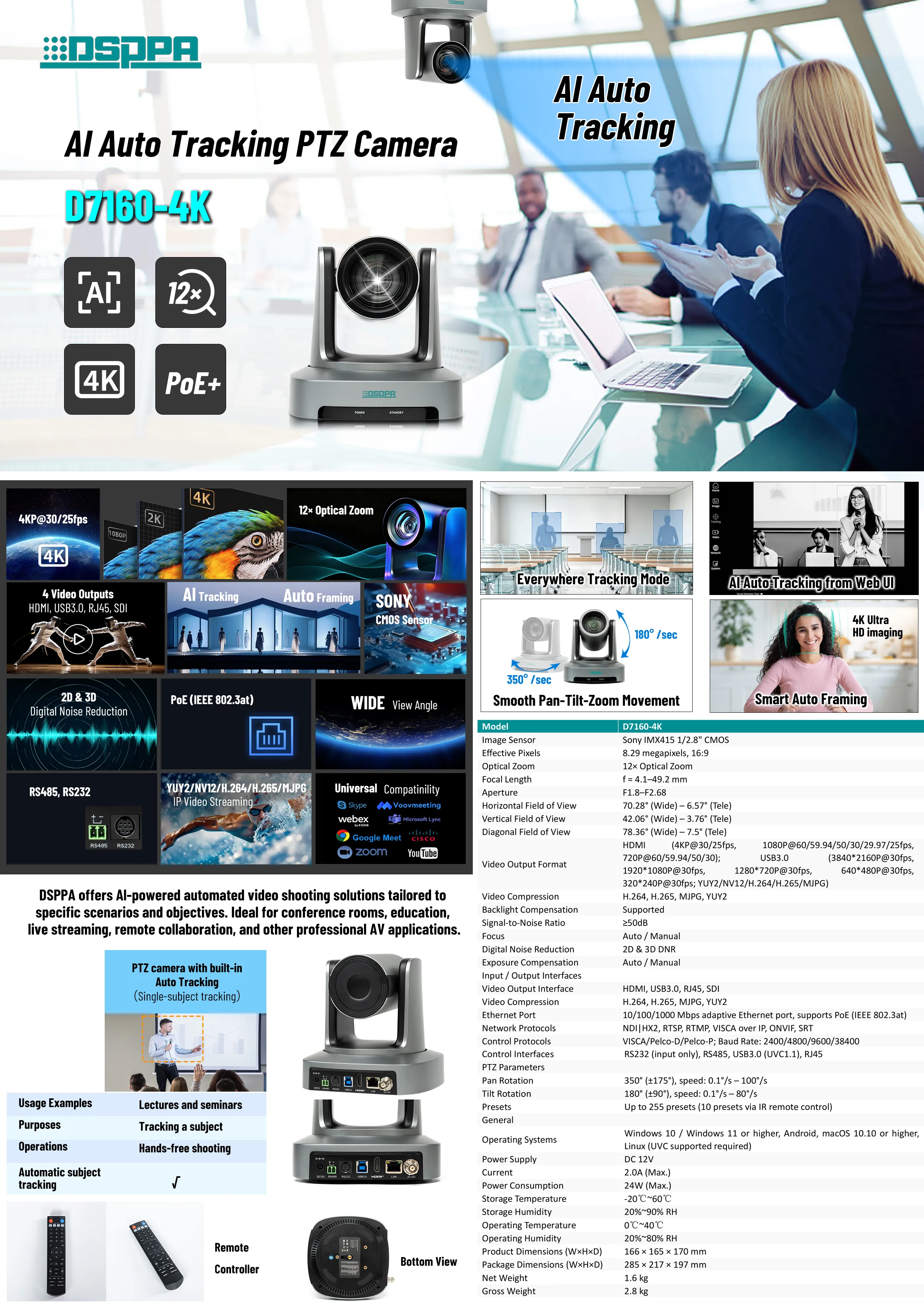 AI Auto Tracking PTZ Cameras
