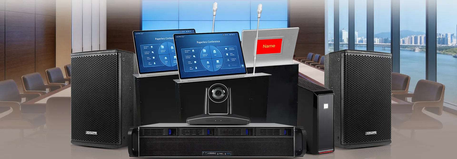 D7600 Paperless Conference System Solution for Press Conference Rooms